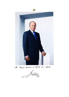 Retrato de Don Juan Carlos I dedicado a Tejada